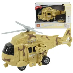 Forțele Armate: elicopter de luptă cu model de camuflaj bej cu efecte de lumină și sunet la scară 1/20 21cm imaginea 1