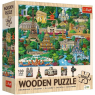 Franța, locuri celebre - puzzle din lemn de 1000 de piese - Trefl