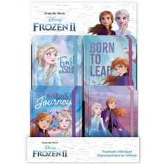 Frozen 2: Caiet pentru notițe cu elastic mai multe variante 10x13,5cm