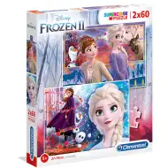 Frozen 2 Supercolor 2in1 puzzzle 2x60 bucăți - Clementoni