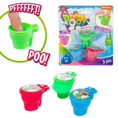 Funny Poo set de joc amuzant cu plastilină WC 3 bucăți imaginea 2