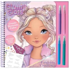 Glammy Gloss: Set creativ de designer de modă și colorat cu markere și autocolante imaginea 1
