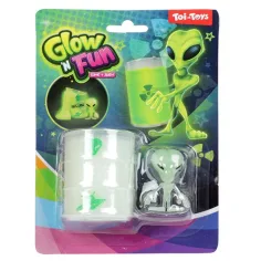 Glow'N Fun Slime Alien: Slime fluorescent în butoaie cu ulei cu figurina extraterestră