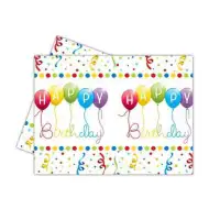 Happy Birthday față de masă din plastic 120x180 cm 