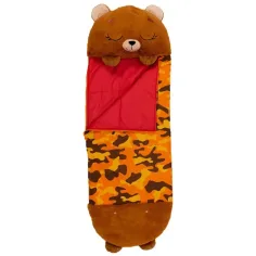 Happy Nappers: Ursuleț maro pernă sac de dormit 137cm imaginea 2