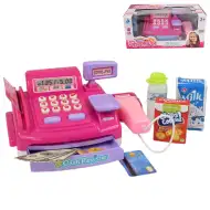 Happy Shopping: Casă de marcat roz cu sunet si accesorii 23x14cm
