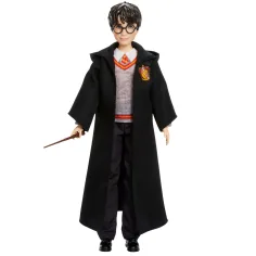 Harry Potter: Harry păpușă în robă cu baghetă magică - Mattel imaginea 2