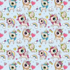 Hârtie de împachetat cu model de unicorn drăguț 100x70cm