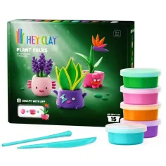 Hey Clay: Plant Folks figurine de plante set de plastilină – set de 15 bucăți