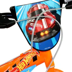 Hot Wheels 16” bicicletă pentru copii cu suport pentru sticlă și roți laterale de culoare portocalie-neagră – bicicleta Dino Bikes imaginea 4