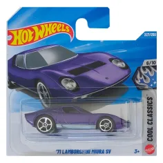 Hot Wheels: '71 Lamborghini Miura SV mașină mică lila 1/64 - Mattel