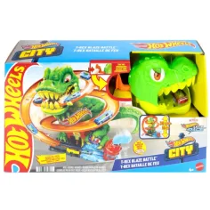 Hot Wheels: Set de pistă Atacul T-Rex - Mattel