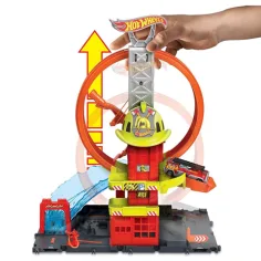 Hot Wheels City: Statie de pompieri set de joacă - Mattel imaginea 3