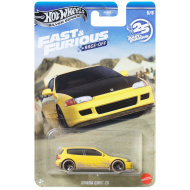 Hot Wheels: Furios și iute Honda Civic EG mașinuță galbenă 1/64 - Mattel