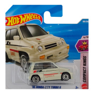 Hot Wheels: Honda City Turbo II din 1985, mașinuță albă 1/64 - Mattel