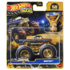 Hot Wheels Monster Trucks: Bigfoot campion mașină mică cu trofeu 1/64 - Mattel