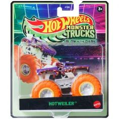 Hot Wheels Monster Trucks: mașinuță Hotweiler care luminează în întuneric 1/64 - Mattel