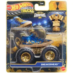 Hot Wheels Monster Trucks: Micromobil cu trofeu Sneakerhead 1/64 – Mattel