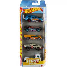 Hot Wheels: Set cool de 5 mașinuțe Stunt Tracks 1/64 - Mattel