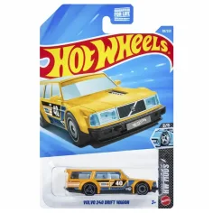 Hot Wheels: Volvo 240 Drift Wagon galben mașinuță 1/64 - Mattel