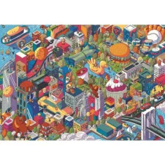 Imaginary Cities: New York UFT - puzzle cu 1000 de piese - Trefl imaginea 2