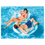 Intex: Saltea rotundă culoarea albastră 198x117cm