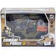 Jeep militar cu arme și soldat