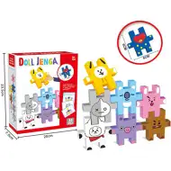 Jenga colorat 24 bucăți animale puzzle cu elemente de 6cm