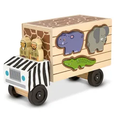 Joc de potrivire a formelor cu animale din lemn - Melissa & Doug imaginea 2