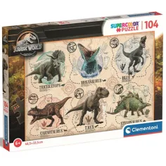 Jurassic World 104buc.-Super Color Puzzle - Clementoni