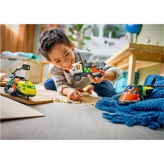LEGO® City: Aeronava, camion cu braț telescopic și vehicul cu pernă de aer remix (60505) imaginea 4