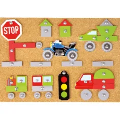 LENA: set de joacă 64 bucăți - Vehicule și transport imaginea 4