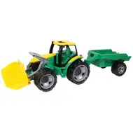 LENA: Tractor uriaş cu remorcă galben/verde 108cm