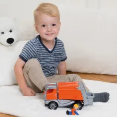 LENA: Truckies maşină de gunoi cu figurină 22cm imaginea 4