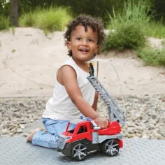 LENA: Truxx 2 mașină de pompieri roșie cu scară 29cm imaginea 4