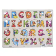 Litere mari colorate din lemn jucărie forme