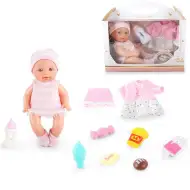 Little Darling păpușă cu sunete și 8 bucăți de accesoriu 30cm