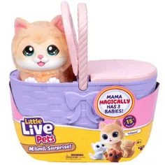 Little Live Pets: Pisică în coș cu puii săi imaginea 1