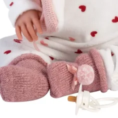 Llorens: Tina 44cm păpușă cu funcție de plâns în vestă roz imaginea 2