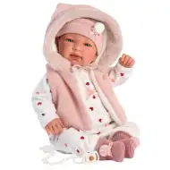 Llorens: Tina 44cm păpușă cu funcție de plâns în vestă roz