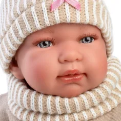 Llorens: Tina, păpușă nou-născută de 44 cm, cu sunete, îmbrăcată într-un costum cu vulpiță imaginea 4