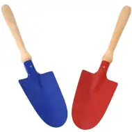 Lopățică metal culoarea albastră cu mâner lemn