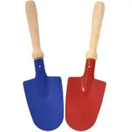 Lopățică metal culoarea roșie cu mâner lemn