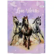 Love Horse mapă cu elastic mărimea A4