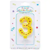 Lumânare stea cu număr 3