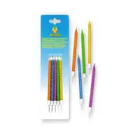 Lumânări zi de naştere cu imprim Happy Birthday set cu 10 buc.