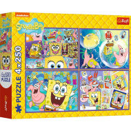 Lumea ciudată a lui SpongeBob puzzle 4x250 piese - Trefl