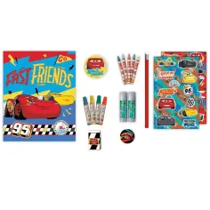 Luna: Cars 30 bucăți set de cretă cerată, marker și autocolante imaginea 2