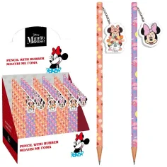 Luna: Creion grafit Minnie Mouse cu radieră, în două variante 1buc