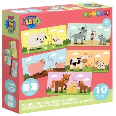 Luna: Primul meu puzzle – Mamele animale și puii lor 10x2 bucăți joc de asociere